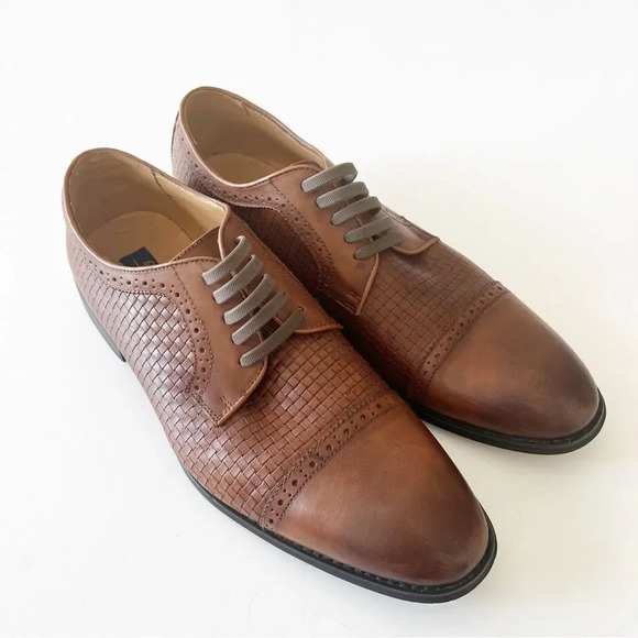 La Milano Men’s Brown Leather Dress Shoes Size 13 Stretch Laces Formal Prom Work main image 8